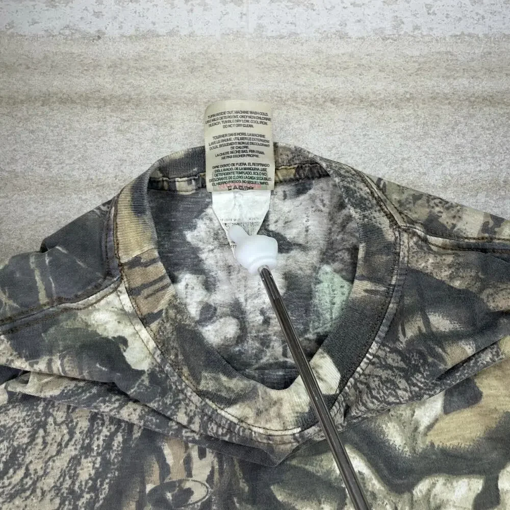 Vintage 90s Mossy Oak Shirt Mens XL Hunting Camo Cotton Short Sleeve Woodland - Picture 5 of 5
